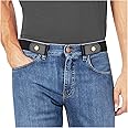 WHIPPY No Buckle Stretch No Show Belt For Men 1.38 Inches Wide, Buckless Invisible Elastic Belt For Jeans Pants By (Black, Large Size 39-61 Inches)