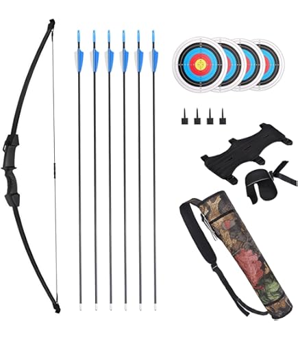 Arc Long Traditionnel Surwolf 60" Fait Main, Démontable 20-55 Lbs, Pour Chasse Et Cible, Droitier
