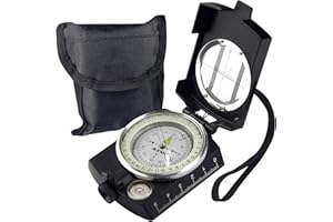 AOFAR Military Compass AF-4580 Lens Sight Waterproof and Vibration Proof with Map Knife Distance Calculator Bag for Camping Hiking
