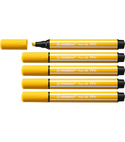 STABILO Pen 68 Filzstift – Currygelb, 1,0 Mm Strichbreite, Wasserbasierte Tinte