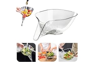 DREAKU Drain Basket Funnel for Kitchen Sink - Multifunctional Drainage Basket Drain Filter Large Capacity Vegetable Washing Basket Dry and Wet Separation Fruit Tray for Washing Vegetable Fruit Salad