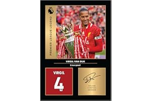 Icons Wall Art Virgil Van Dijk signiertes Foto, A4, Geschenk für Liverpool-Fans, digital reproduziert, ungerahmt