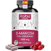 D-Mannose Raibu - 2100 mg High Dose Per Day - 160 Capsules - With Cranberry and Vitamin C - D Mannose Vegan and No Chemical A
