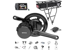 BAFANG 250W 48V BBS01B Kit Moteur Pedalier avec Batterie Optionnelle et EKD01 Écran LCD, Kit de Conversion Moteur Central pour Vélo de Montagne, Route, Banlieue avec BB 68MM Ebike DIY Kit