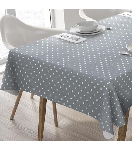 PVC Wachstuch-Tischdecke 'Sterne' – Abwaschbar, Mit Vliesrückseite, Größe 140 X 160 Cm