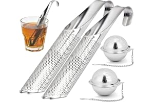 BEOIUCZZY 4 Pezzi Filtri per Tè Diffusore, Durevole Filtro da Tè in Acciaio Inossidabile Filtro per Tisane, Filtro The Infusione per la Preparazione di Tè in Foglie Sfuse e Spezie, Rosa, Caffè