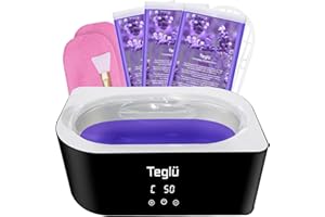 Teglu Paraffin Wax Machine for Hand and Feet 4L with 3x 450g Paraffin Wax Refill for Hand and Foot Spa, Black