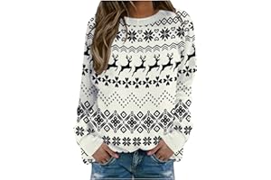 Alueeu Sudadera Mujer sin Capucha Navidad Otoño Invierno Baratas Tops Sudaderas Sweatshirt Suave y Cálida Casual Cálido ara Año Nuevo/Diario Usar