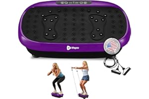 Lifepro Máquina de ejercicio de placa de vibración con puntos de acupuntura magnéticos, plataforma de vibración de cuerpo completo para principiantes y recuperación, masajeador de drenaje linfático