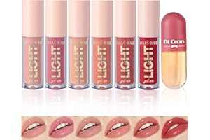IJHYGD Lipgloss Set 7 Pezzi Lip Oil Lip Plumper Lucidalabbra Gloss Labbra Olio Labbra Idratante Gloss Volumizzante Lucida Labbra Rimpolpante Rossetto Volumizzante Gonfia Labbra Brillante Lunga Durata(B)