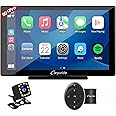 Carpuride w901 Pro Wireless Carplay & Android Auto with Backup Cam & SWC, Dual Bluetooth, Mirror Link/GPS/Siri/FM, Support Trucks Dashboard Mounted