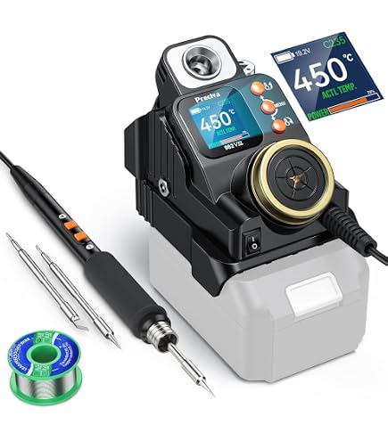 ONEVAN Fer à Souder Sans Fil 80W - Écran LCD 380-480°C Avec 2 Batteries 2.0Ah