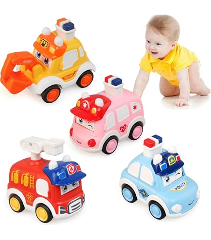 JoyPlus Lot De 4 Avions Jouets Inertiels – Voitures Volantes Pour Bébés Dès 1 An, Cadeau Garçon Fille 1-5 Ans