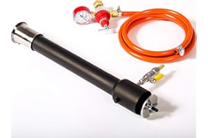 DEVIL-FORGE Bruciatore a gas modello DFM (308.000 BTU), valvola a sfera, strozzatore dell'aria, per Fornace, Fucina a Gas Propano, Fabbri, Raffinerie, Fabbricazione di Coltelli, Lavori di forgiatura