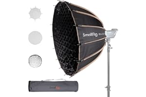 SMALLRIG Parabolic Softbox (RA-D85), 85cm/33,5" Grille à Dégagement Rapide Softbox avec Système de Montage Bowens pour SMALLRIG RC 120D/RC 120B/RC 220D/RC 220B et Autres Lampes à Montage Bowens - 3586