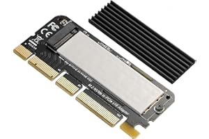 YBBOTT NVME PCIe Adapter, M.2 NVME SSD auf PCI Express Adapter mit Heatsink Unterstützt PCIe x4 x8 x16, Unterstützt M.2 M Key SSD 2230 2242 2260 2280