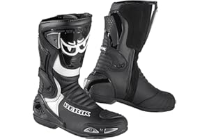 ‎BERIK Berik Losail Motorradstiefel, schwarz/weiß, 44