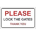 Please Lock The Gates Thank You Small Size House Garden Sign 200mm x 90mm