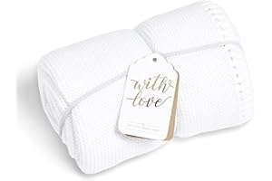 The Little Green Sheep Organic Knitted Cellular Baby Blanket, BD026E