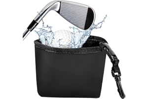 CELESTIMINGLE Golf Club and Ball Cleaning Bag, Waterproof Scrub Pouch with Detachable Clip, Portable and Machine Washable Club Washer for Grooves & Ball Cleaning, Golf Accessories for Men