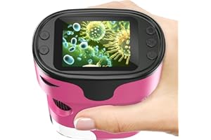 BEBANG 1000X Microscope Numérique Portable pour Enfants - Écran 4K 2,0", Electronique, Rechargeable, avec Kit de Lames - Mini Scope de Poche Cadeaux Éducatifs pour 4-12 Ans