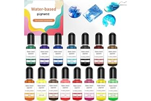 Ferizzia 15 Pezzi Coloranti per Resina Epossidica, 15 Colori Liquido Altamente Concentrato Colore per Candele, Colorante per Saponi, per Saponi Fatti a Mano Fai Da Te, Arte della Resina, Creazioni