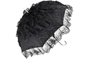 VON LILIENFELD® Ombrelle Mariée Femme Parasol Parapluie Melissa noir
