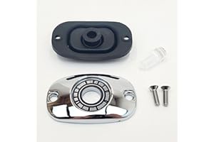 BILLET PROOF DESIGNS Chrome Rear Brake Master Cylinder Cover Kit w/Gasket, Sight Window & Hardware for 1999-2004 Harley Electra Glide, Road Glide, Road King Touring Models & 1999-2005 Harley Softail Models HD# 45057-99