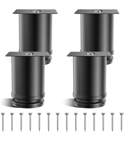 Piedini Per Scrivania Armadio AKOLAFE 8 Piedini Per Mobili Regolabili, 6 Cm, In Metallo, Colore Piedini Mobili Metallico Nero