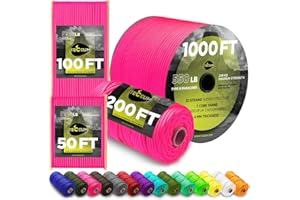 TECEUM Paracord Type III 550 Sofit Pink – 15 m – 4mm – Tactical Rope MIL-SPEC – Outdoor Para Cord – Camping Hiking Fishing Gear and Equipment – EDC Parachute Cord – Strong Survival Rope (50ft) 315