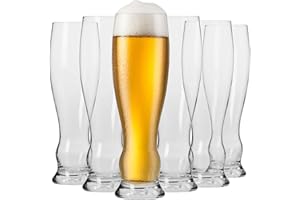 ‎KROSNO KROSNO Kufle, Szklanki do Piwa Pszenicznego | Zestaw 6 Szklanek | 500 Ml | Kolekcja Splendour | Idealne do Domu, Restauracji i na Przyjęcia | Można Myć w Zmywarce