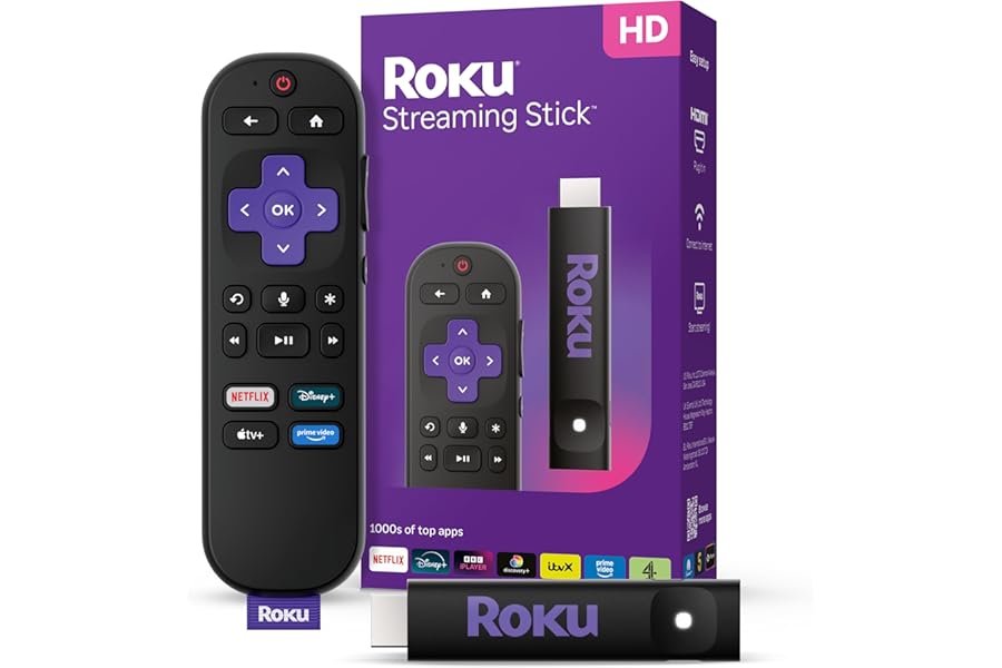 Roku® Streaming Stick™ 2025 – HD Roku Streaming Device for TV with Voice Remote – Free and Live TV
