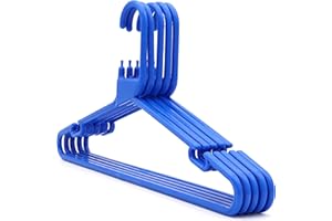 The Hanger Store 20 Blue Strong Heavy Duty Plastic Coat Hangers - Choose Colour