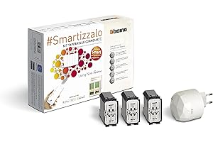 Bticino, Kit Tapparelle Connesse Living Now Smart SKW3602KIT, Per Alzare/Abbassare le Tapparelle con App o Assistenti Vocali, 1 Gateway Plug-in Bianco S36GWDC e 3 Comandi Tapparella Connessi K4027C