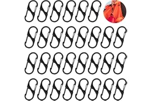 LuluDa 30 szt. S karabińczyk podwójny wiosenny otwór karabińczyk w kształcie litery S mały karabińczyk klips do breloka trwały odporny na rdzę stop cynku typ S klamra klipsy haczyki do sportów na świeżym powietrzu kemping wędrówki