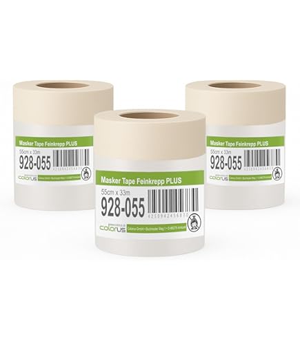 Colorus Maler Abdeckfolie Mit Klebeband - 3 Rollen 55cm X 33m