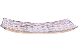 Flanacom Plato Decorativo Premium de Madera - Decoración de Mesa con Adornos - Cuenco de Madera de Diseño - Accesorios de Hogar Moderna - Placa Bandeja Robusta - Frutero - Aprox. 28 x 28cm (Bianco #2)