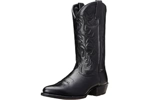 ANUFER Hommes La mode Brodé Bottes de Cow-boy Occidentale Talon Pointe Antidérapant Mi-mollet Bottes