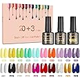 Smalto Semipermanente- NAILMASHA 23 Pcs 8ml Smalti Semipermanenti per Unghie in Gel LED con Base e Top Coat, Matt Top, Nudo N