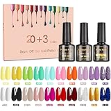 Smalto Semipermanente- NAILMASHA 23 Pcs 8ml Smalti Semipermanenti per Unghie in Gel LED con Base e Top Coat, Matt Top, Nudo N