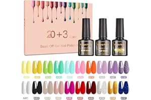 Smalto Semipermanente- NAILMASHA 23 Pcs 8ml Smalti Semipermanenti per Unghie in Gel LED con Base e Top Coat, Matt Top, Nudo Neon Nero Glitter Kit Semipermanente Unghie Collezione di Smalto per Unghie