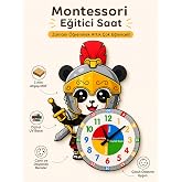 Karbonsoft Montessori &Ccedil;ocuk Odası Eğitici Duvar Saati Beyaz 45 x 55 karbonNM254