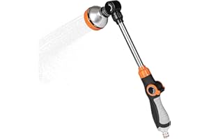 Unistyle Gießstab, Robuste Gartenbrause, 8 Strahlarten Giesstab mit Daumensteuerung, Handbrause zur Garten Bewässerung und Reinigung, Bewässerung Zauberstab für Blumenampeln und Sträucher