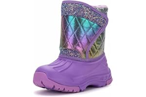 FUNCOO PLUS Thermo Junge Mädchen Wasserdichte Stiefel Anti-Rutsch Warme Schuhe Winter Im Freien Gummistiefel Kinder