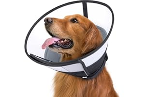 ROMANTIC BEAR Dog Cone Collar Large,Soft Pet Cone With Adjustable Buckle,Anti- Bite, Pet Collar Comfy Cone Neck Collar After Surgery (Grey, L(15.7''-18.9''))