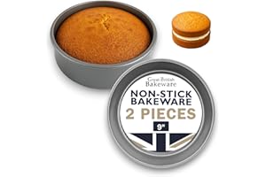 SAMUEL GROVES Great British Bakeware 2 Pack 9" Deep Superior Double Coated Non-Stick Victoria Sandwich Cake Tin, Baking, Oven Safe, Round Cake Tin, Fixed Base, PFOA & BPA Free Cookware, Made in England