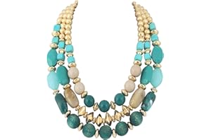 Bocar 3 Layer Chunky Statement Beaded Necklace Fashion Multi Layer Women Collar Necklace(NK-10625)