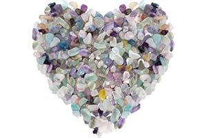 ideayard Fluorite 1 Ib Tumbled Chips Stone - Natural Crushed Crystal Irregular Shaped Stones for Plants Home Garden Decorative-qcys