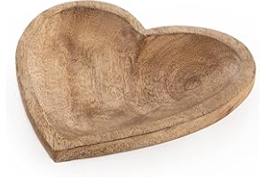 Logbuch-Verlag Bandeja corazón madera 20 cm - cuenco de madera decorativo - decoración rústica boda - corazón de madera