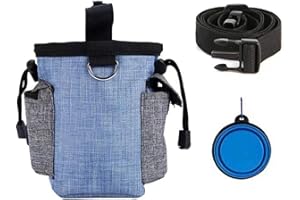 MOCOBO Worek na smakołyki dla psów, worek na smakołyki do treningu zwierząt domowych, torba treningowa, worek na smakołyki, wbudowany dozownik worków na odchody